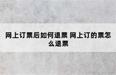 网上订票后如何退票 网上订的票怎么退票